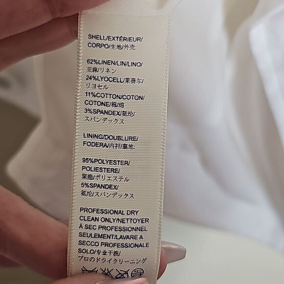 Rebecca Minkoff White Moto Jacket assymetric zip linen blend small - Picture 7 of 9